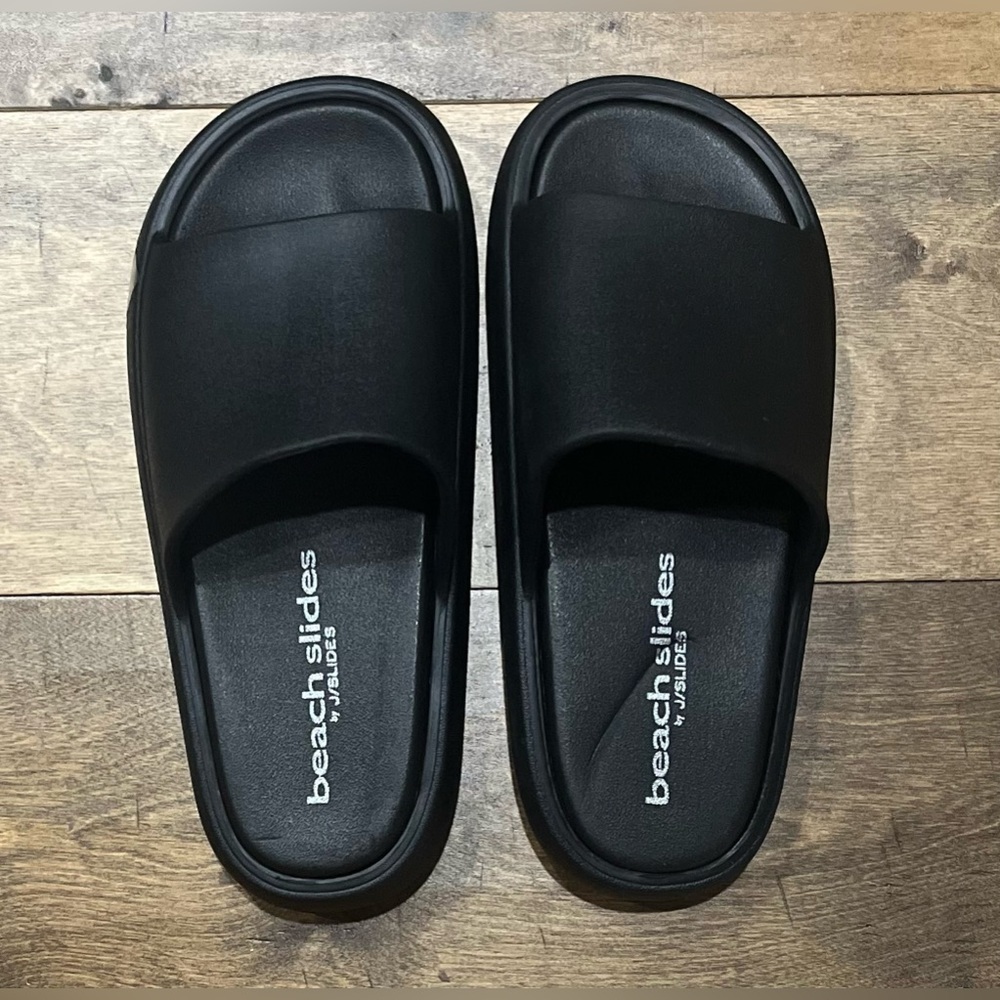 NWOT Beach Slides Squish EVA Pool Sandals by J Slides Black Size EU 39-40 US 8/9 - Picture 7 of 9